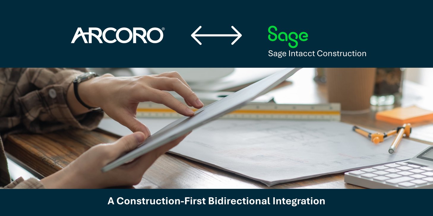 Arcoro time tracking solution offers a bidirectional integration with Sage Intacct Construction
